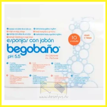 BEGOBANO 10 csomag egyszerhasználatos szappanos mosdatószivacs BB-19  – 12x20 cm, 100 g/m²