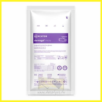 DERMAGEL MICRO PH. STERIL 7  sebészeti púdermentes kesztyű precíz eljárásokhoz, barna szín / 50pár