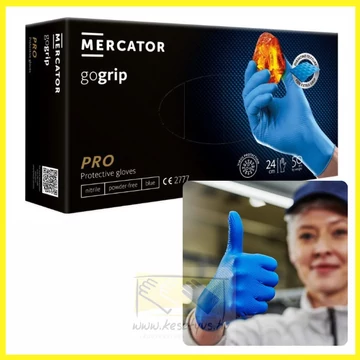 púdermentes, nitril, kék színű, tartósabb kesztyű