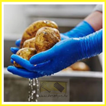 púdermentes, nitril, kék színű, tartósabb kesztyű