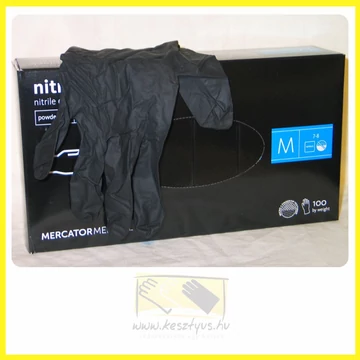 NITRYLEX BLACK PF. XS púdermentes fekete nitril kesztyű /100db
