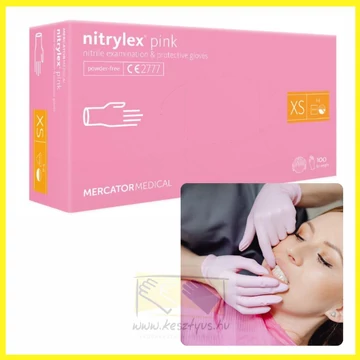 rózsaszínű nitrilkesztyű