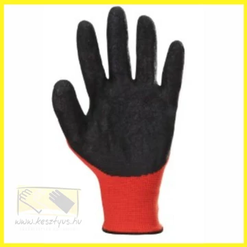 Tech Red+Black latex mártott szerelőkesztyű