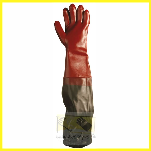 VÁLLIG ÉRŐ, HOSSZÚSZÁRÚ, SAV-,LÚG-, OLAJÁLLÓ KESZTYŰ
