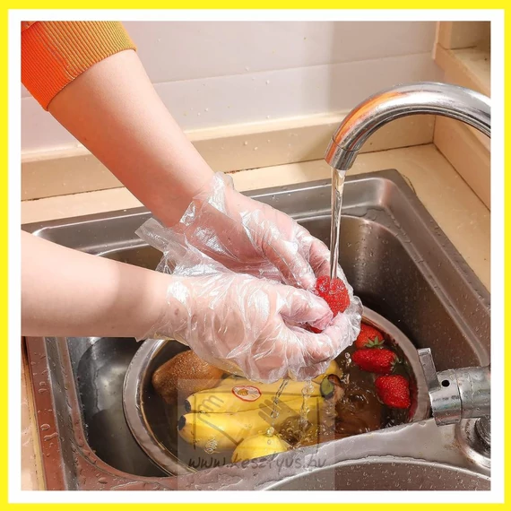 HDPE akasztható, téphető  M fólia kesztyű  /100db/csomag