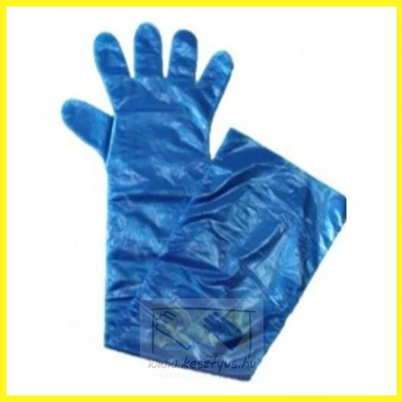 INSZEMINÁLÓ KESZTYŰ, Polietilén kék  / 100db