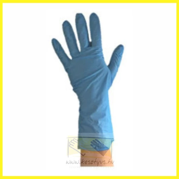 púdermentes hosszúszárú kék nitril kesztyű