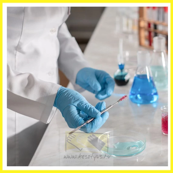 púdermentes hosszúszárú kék nitril kesztyű