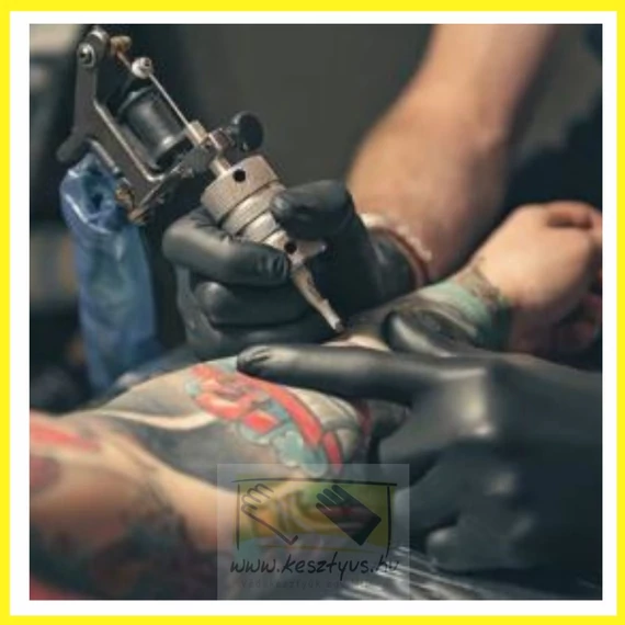 5,5gr MAXTER BLACK NITRIL M púdermentes tartós fekete kesztyű,100db