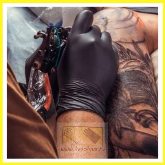 5,5gr MAXTER BLACK NITRIL M púdermentes tartós fekete kesztyű,100db