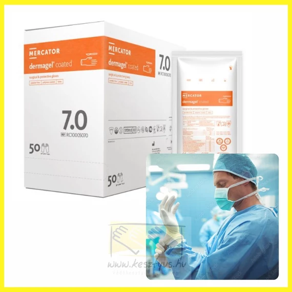 púdermentes sebészeti kesztyű belső latexmentes réteggel