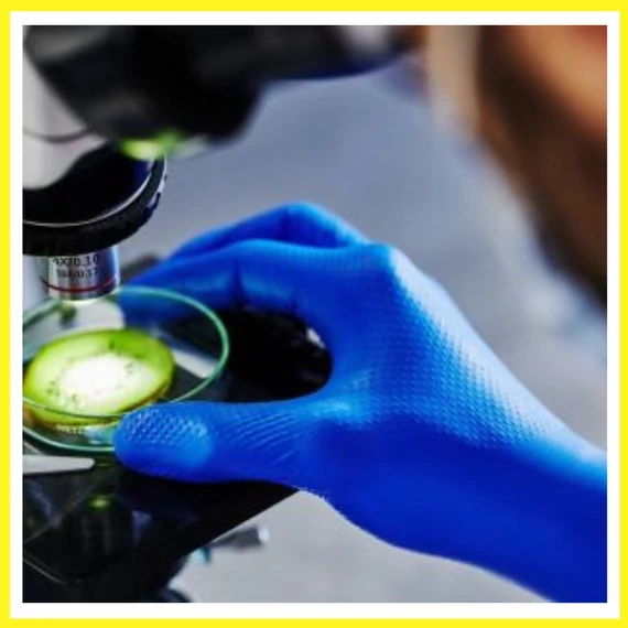 púdermentes, nitril, kék színű, tartósabb kesztyű