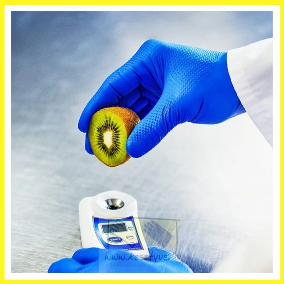 púdermentes, nitril, kék színű, tartósabb kesztyű