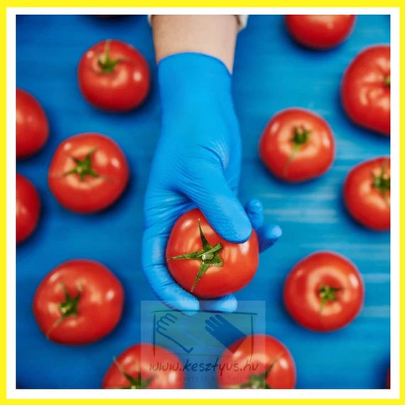 púdermentes, nitril, kék színű, tartósabb kesztyű