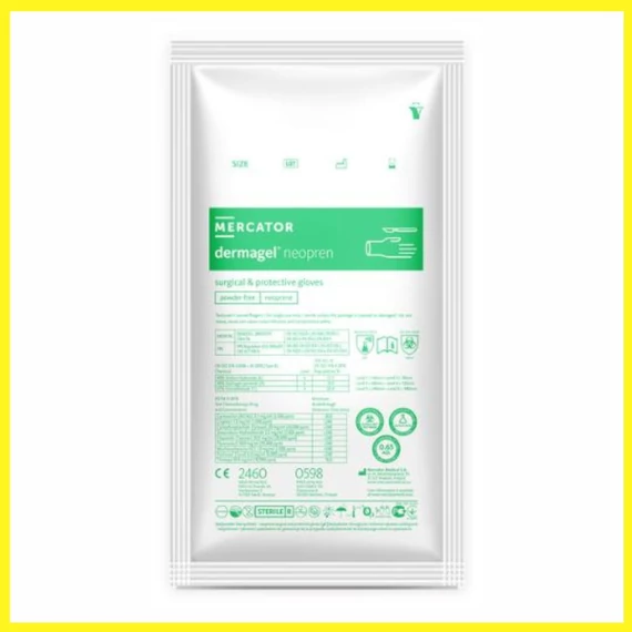 Dermagel Neopren Steril púdermentes neoprén szintetikus sebészeti kesztyű