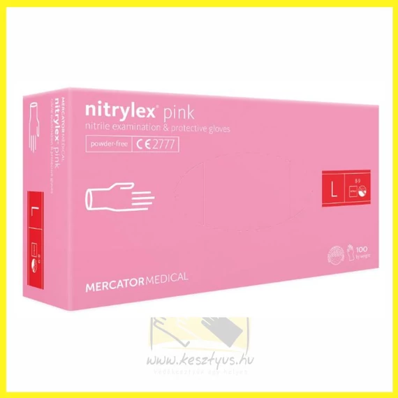 rózsaszínű nitrilkesztyű