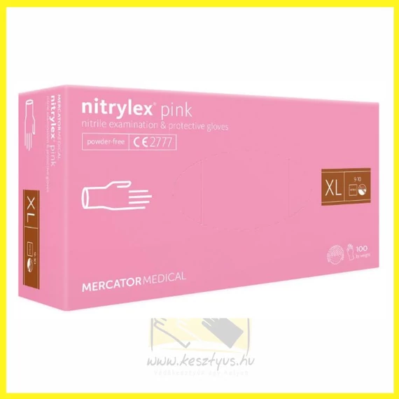 rózsaszínű nitrilkesztyű