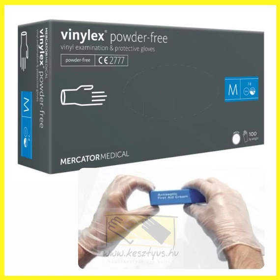 VINYLEX POWDER FREE S púdermentes fehér vinil kesztyű  /100 db