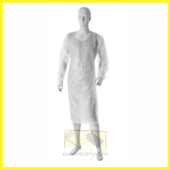 Egyszer használatos PE – vízálló, köthető kék fóliakötény 110x70cm /100 db