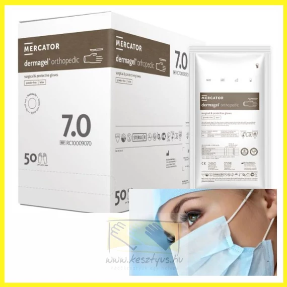 DERMAGEL ORTHOPEDIC STERIL 6 púdermentes ortopéd szakadásálló sebészeti kesztyű