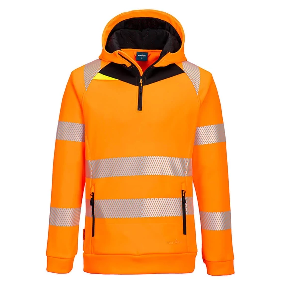 DX482OBR4XL Portwest DX4 Hi-Vis 1/4 Zip Hoodie